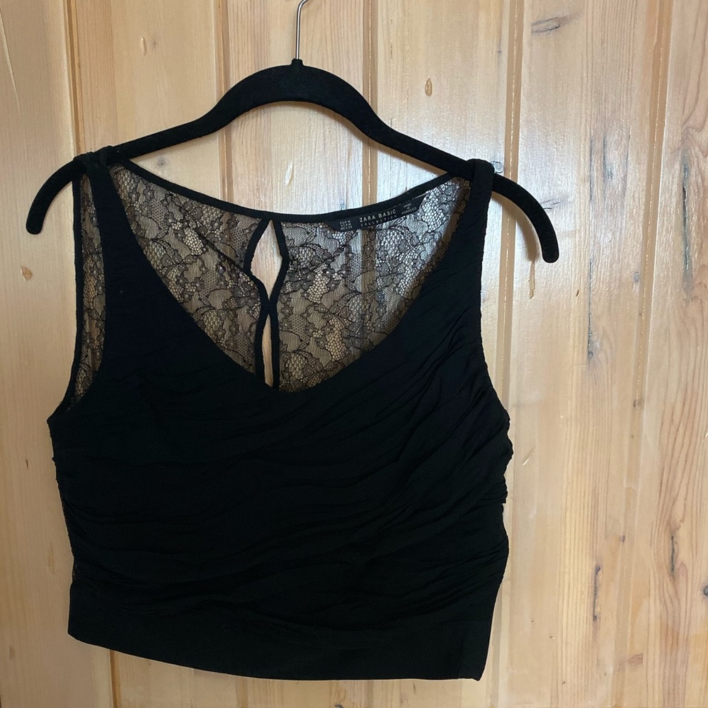 Black Lace Crop Top